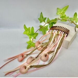 Vintage 80s Lurex Metallic Floral Ribbons Hair Comb Hair Accessories Fairy Core